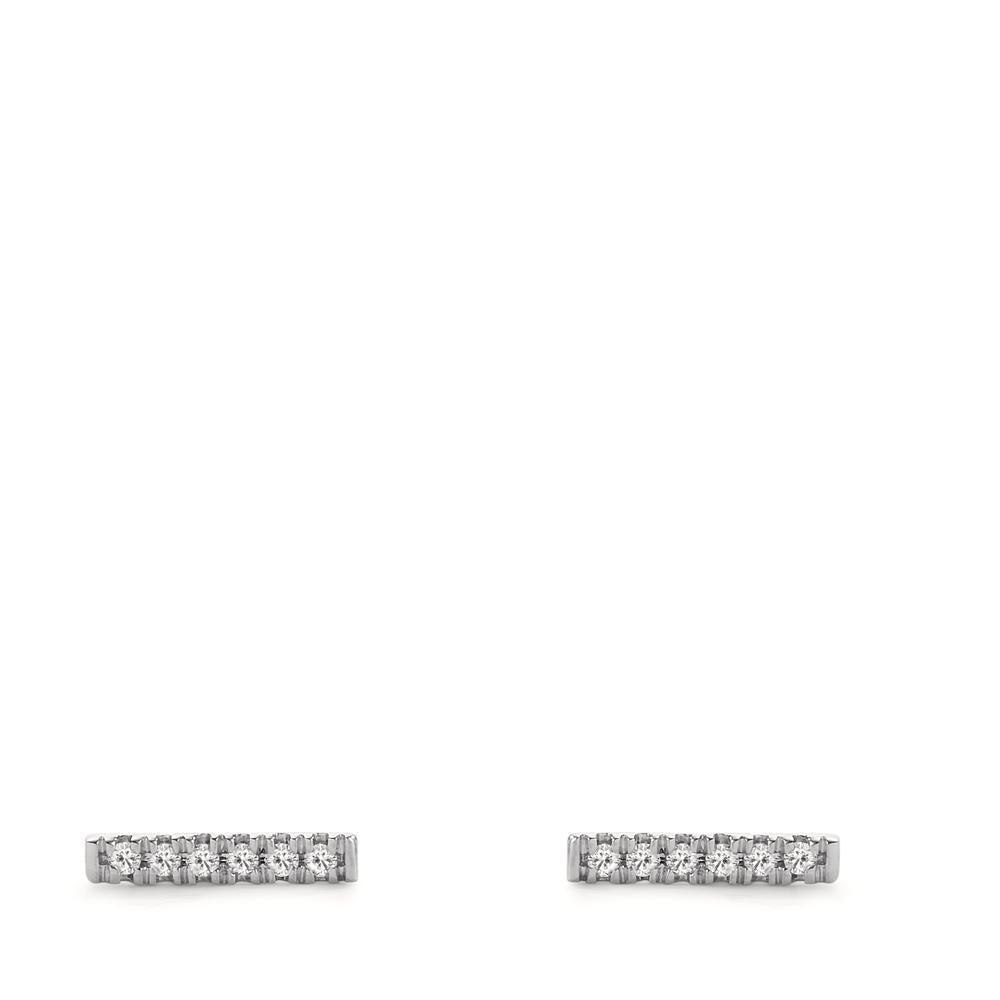 Clous d'oreilles Or blanc 18K Diamant 0.05 ct, 12 Pierres, w-si