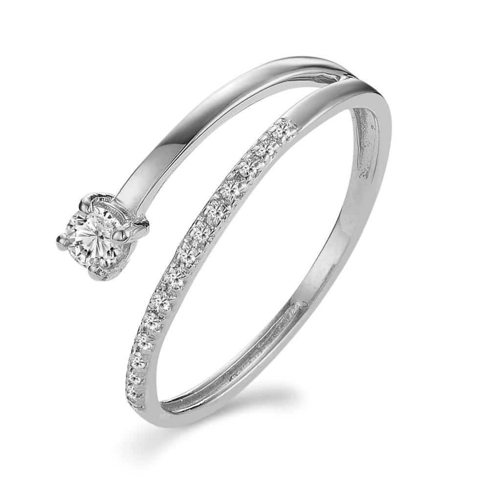 Bague Or blanc 18K Diamant 0.18 ct, 16 Pierres, w-si