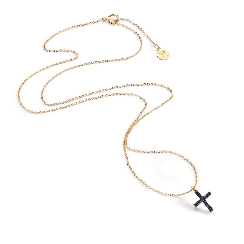 Collier Or jaune 18K Saphir 10 Pierres 40-42 cm