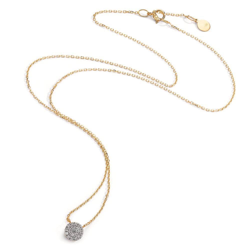 Collier Or jaune 18K Diamant 0.09 ct, w-si 40-42 cm