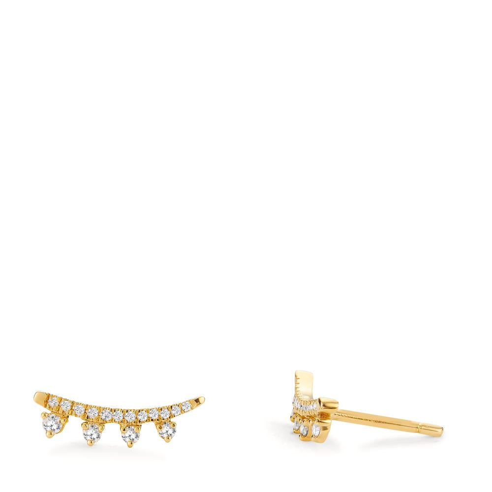 Clous d'oreilles Or jaune 18K Diamant 0.18 ct, 30 Pierres, w-si