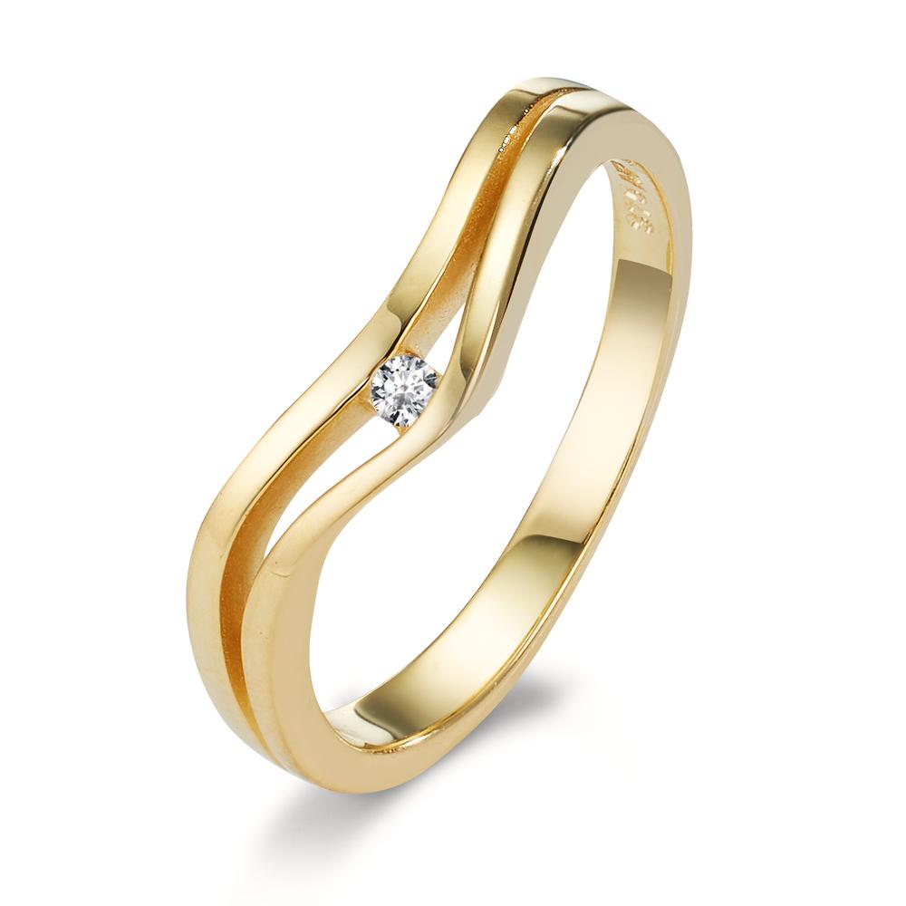 Bague Or jaune 9K Zircone