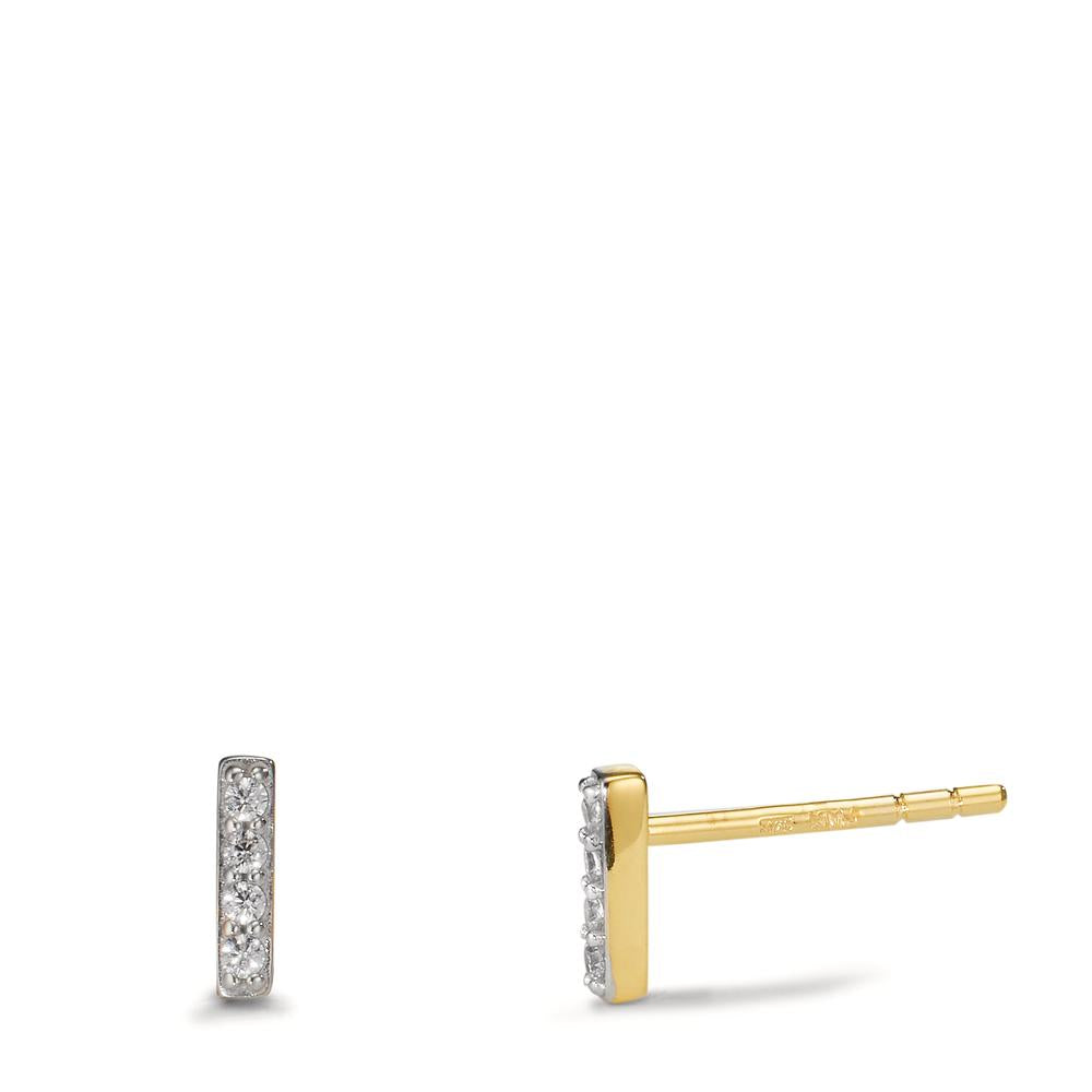 Clous d'oreilles Or jaune 9K Zircone 8 Pierres