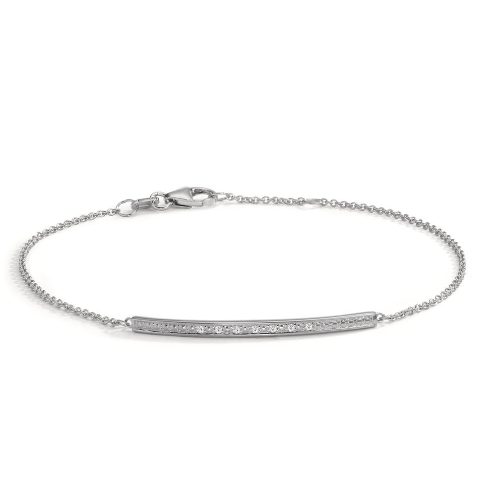 Bracelet Or blanc 14K Diamant 0.035 ct, 7 Pierres, w-si 17.5-19 cm