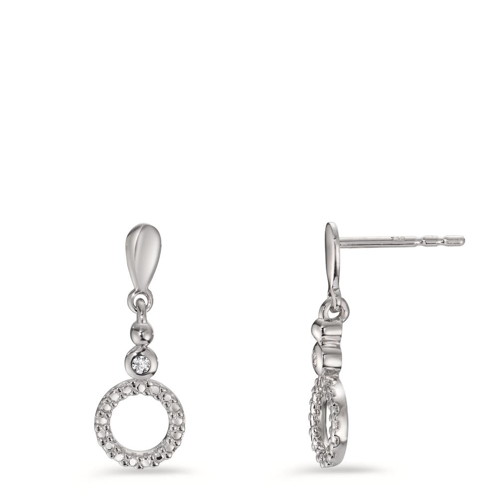 Pendant d'oreilles Or blanc 18K Diamant 0.015 ct, 2 Pierres, p1