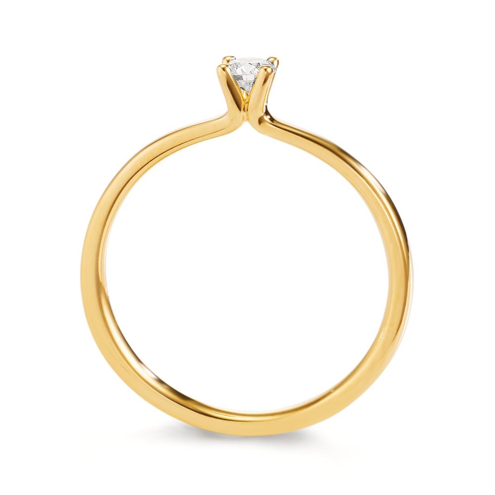 Bague solitaire Or jaune 18K Diamant 0.15 ct, w-si