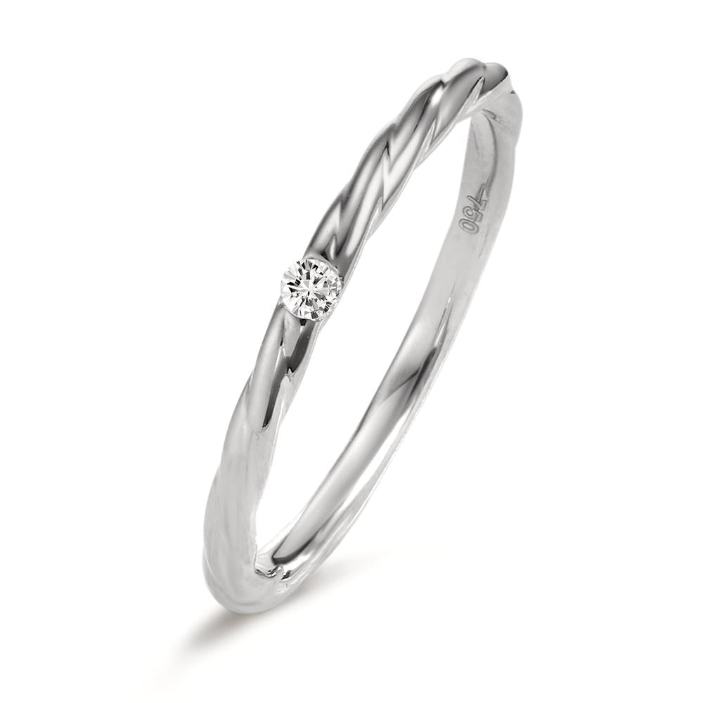 Bague à superposer Or blanc 18K Diamant 0.03 ct, w-si