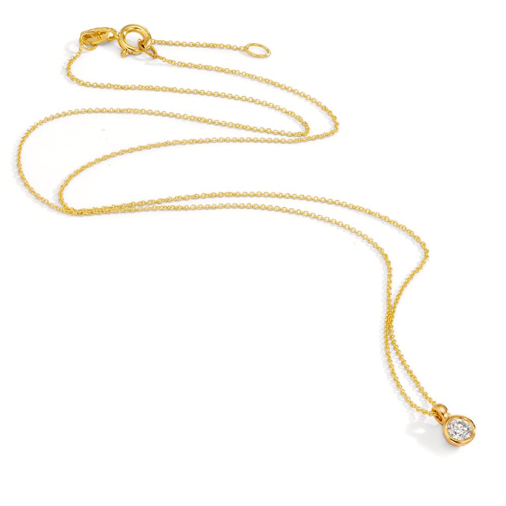 Collier Or jaune 18K Diamant 0.15 ct, w-si 40-42 cm