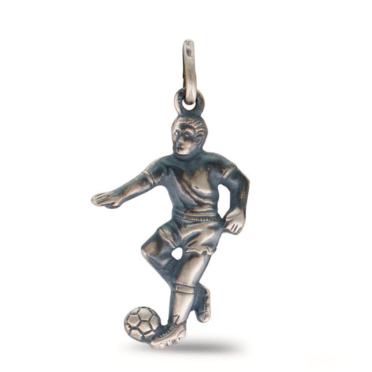 Pendentif Argent Patinée Football