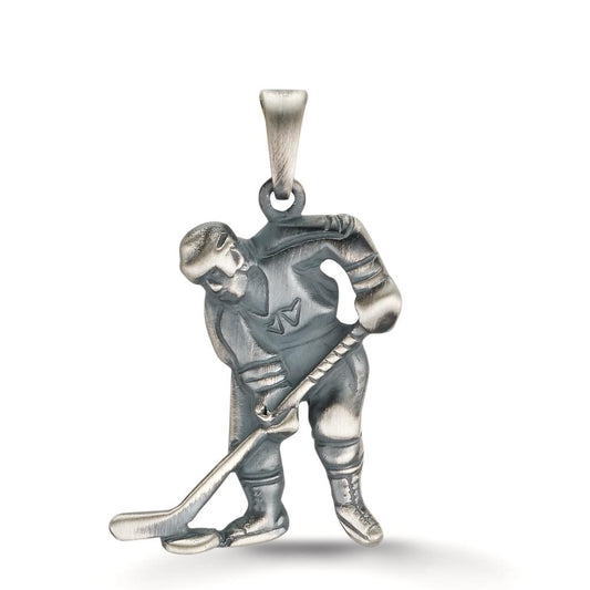 Pendentif Argent Patinée Hockey sur Glace