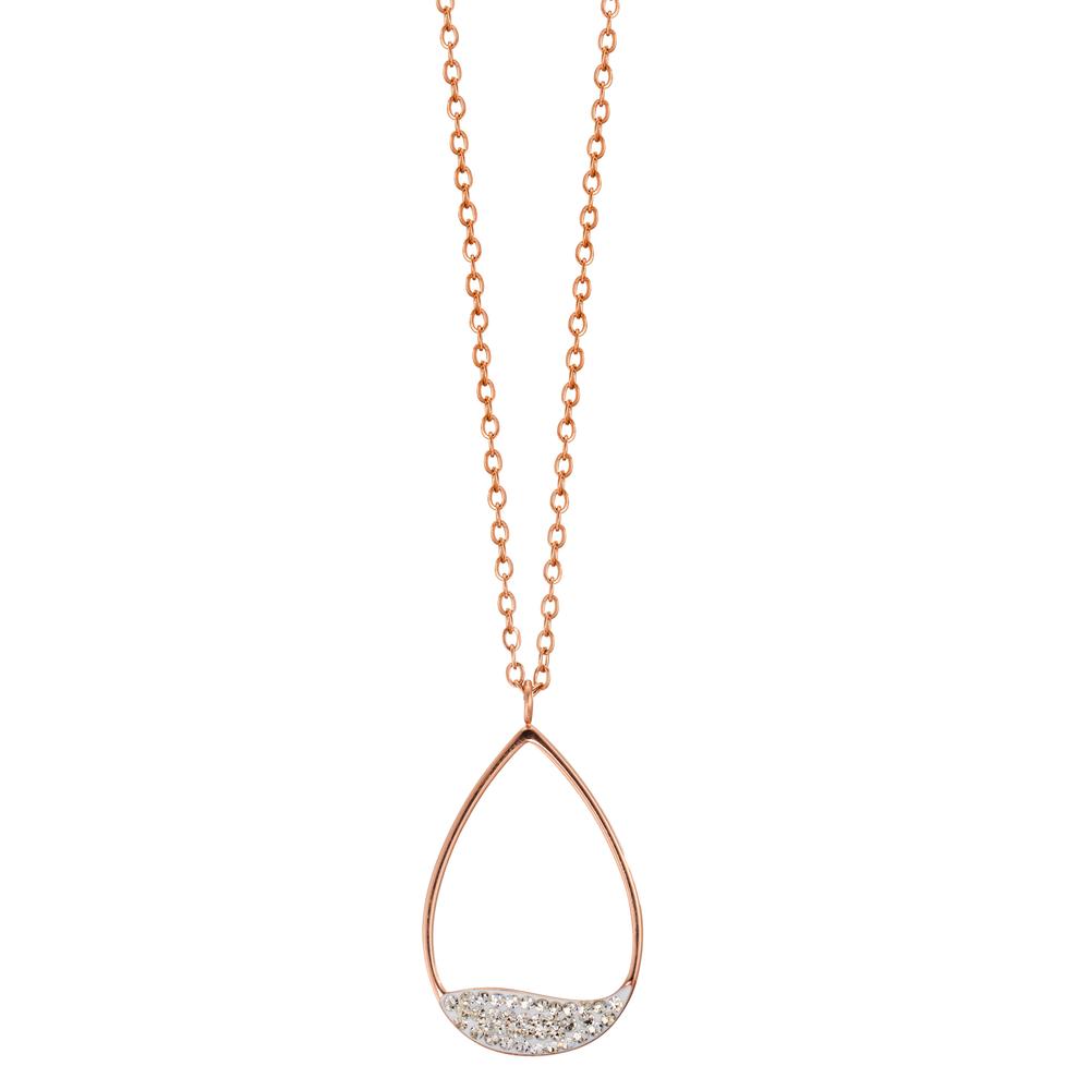 Collier Acier inoxydable Cristal rosé PVD 42-46 cm