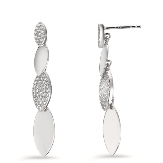 Pendant d'oreilles Argent Zircone Rhodié