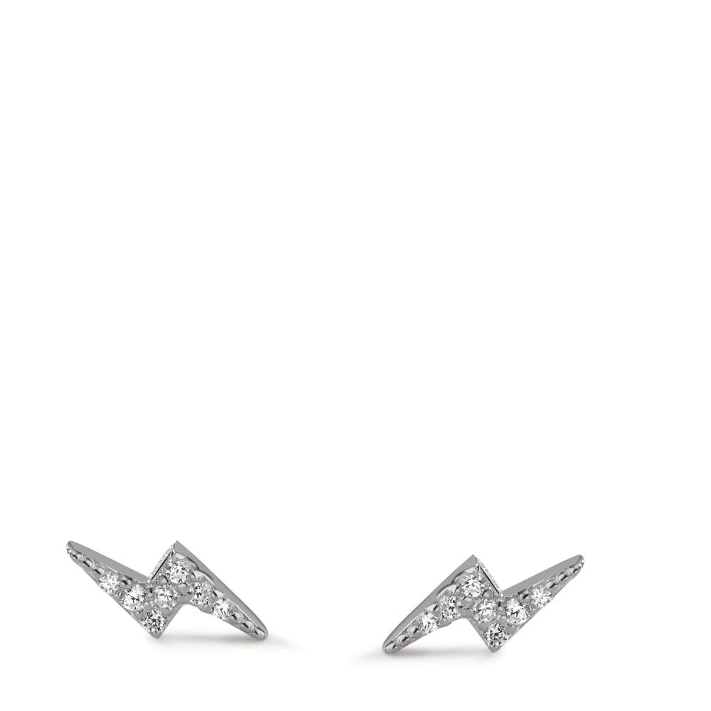 Clous d'oreilles Argent Zircone Rhodié