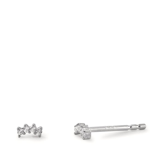 Clous d'oreilles Argent Zircone 8 Pierres Rhodié