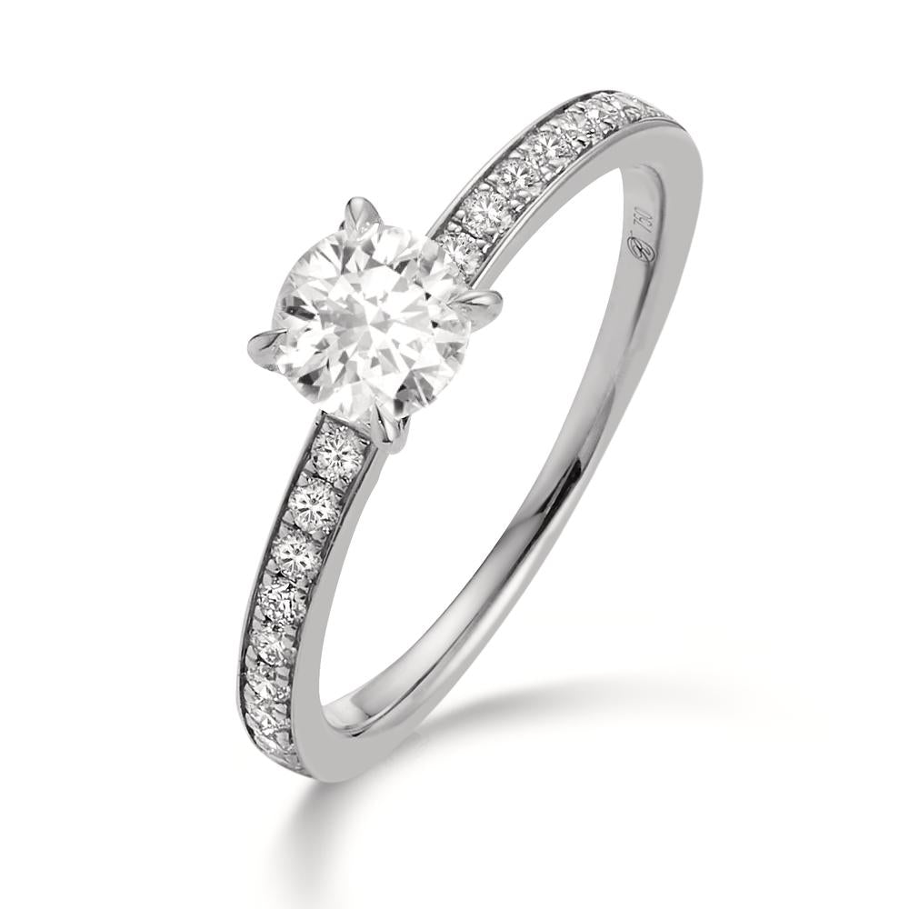 Bague solitaire Platine 950 Diamant 0.65 ct, 19 Pierres, w-si