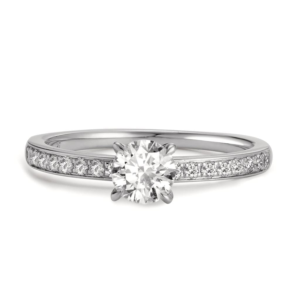 Bague solitaire Platine 950 Diamant 0.65 ct, 19 Pierres, w-si