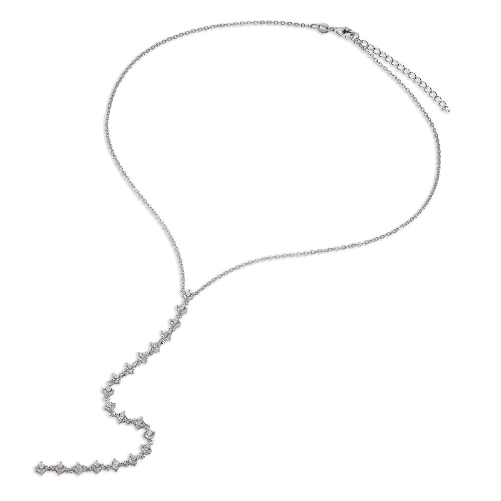 Collier Argent Zircone 20 Pierres Rhodié 40-45 cm