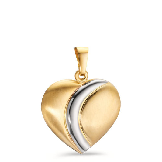 Pendentif Or jaune 9K Bicolore Coeur Ø17 mm