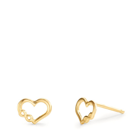 Clous d'oreilles Argent jaune Plaqué or Coeur Ø6.5 mm