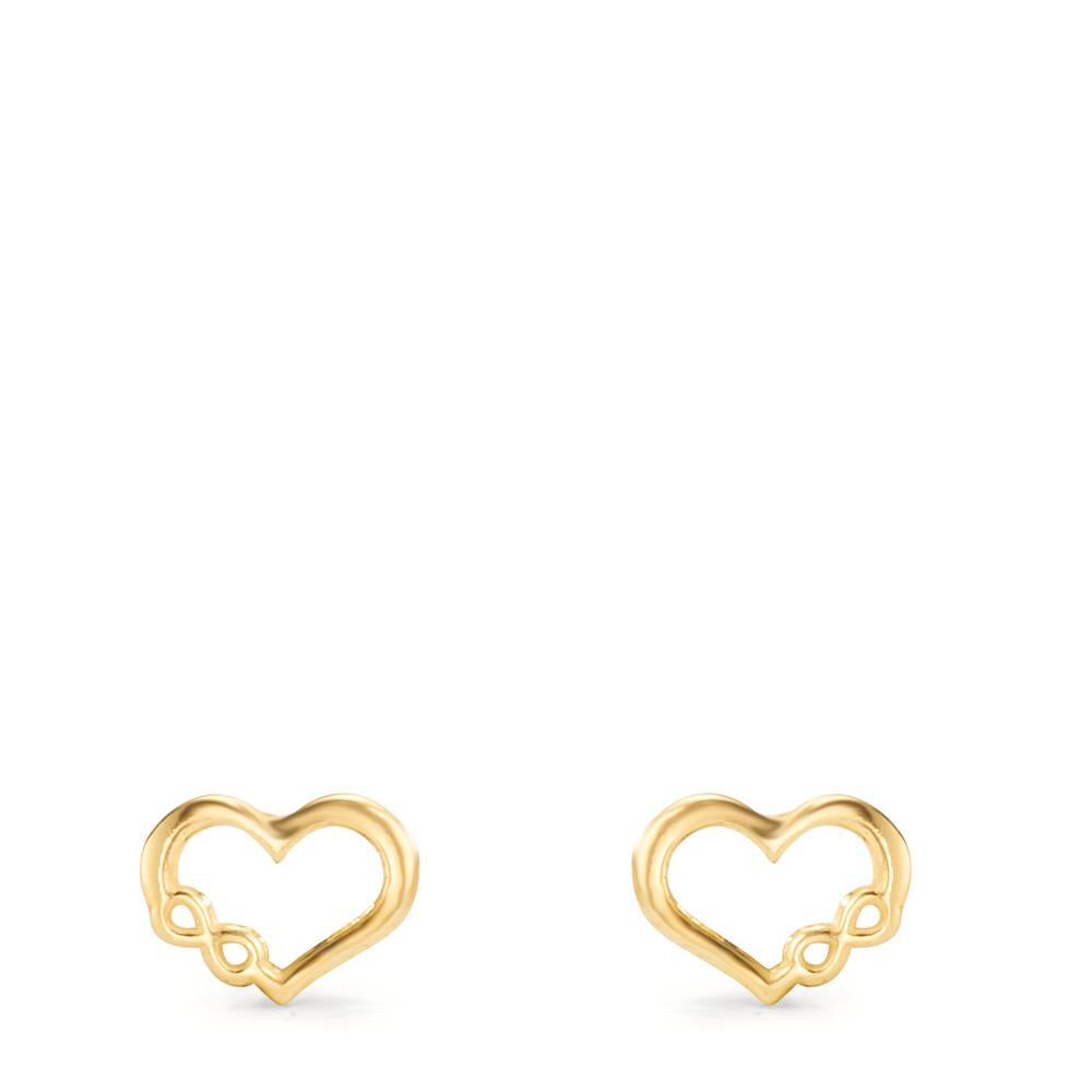 Clous d'oreilles Argent jaune Plaqué or Coeur Ø6.5 mm