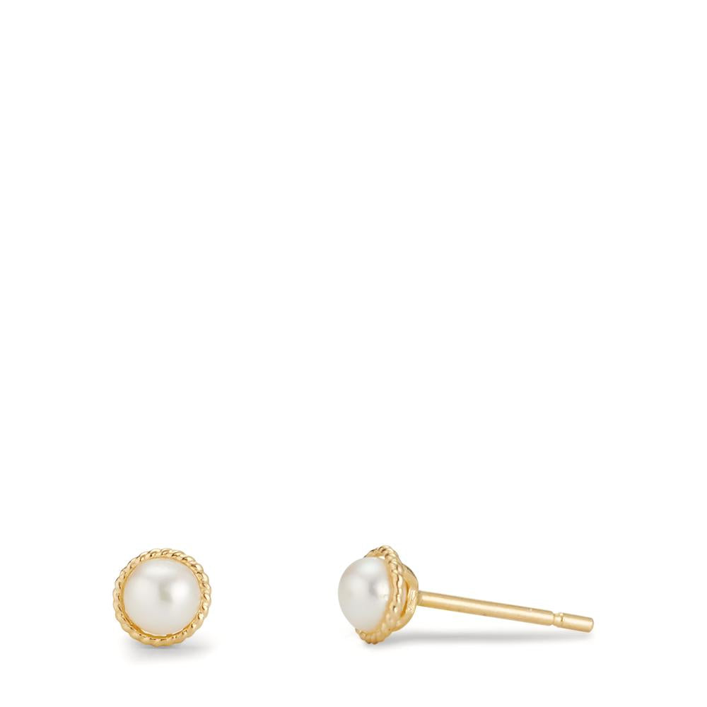 Clous d'oreilles Or jaune 9K perle d'eau douce Ø4 mm