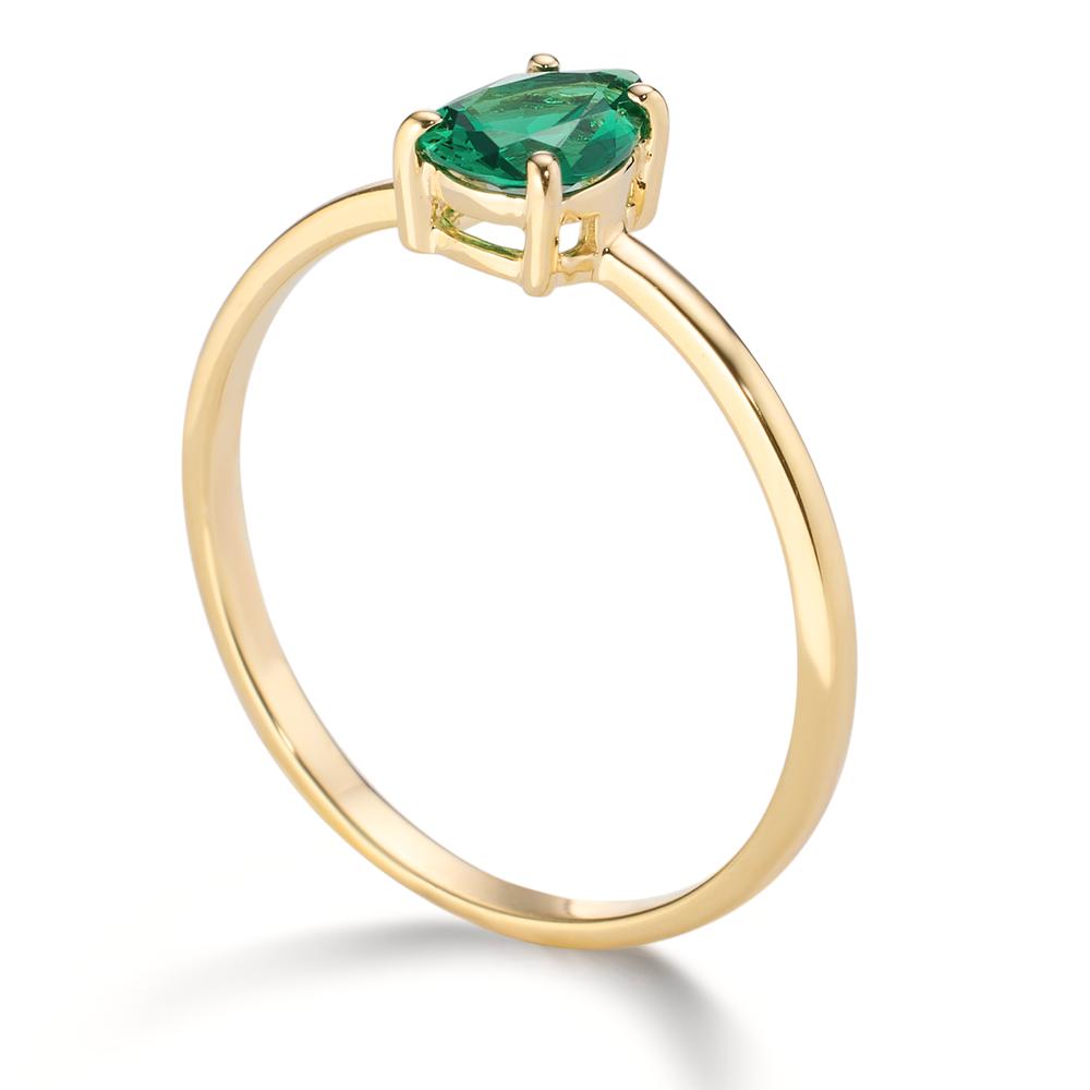 Bague Or jaune 14K Zircone vert