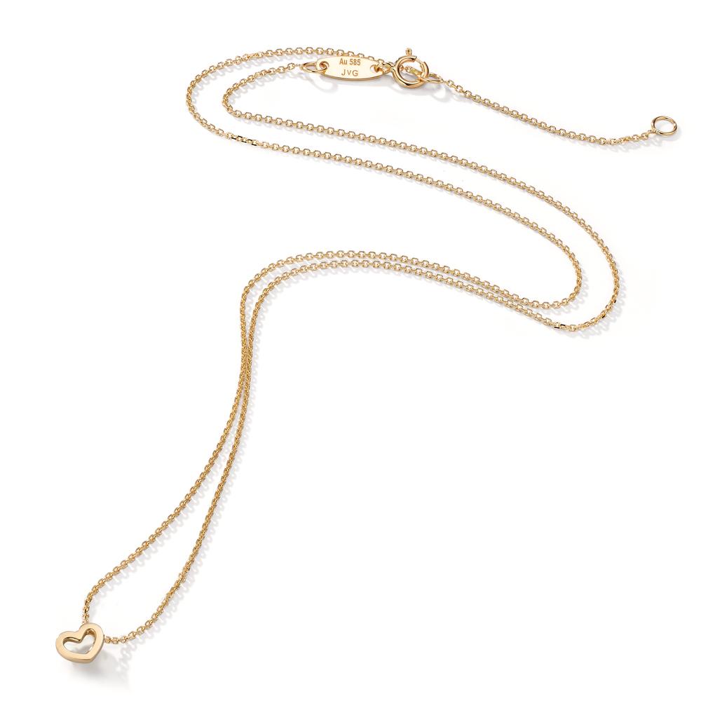 Collier Or jaune 14K Coeur 39-42 cm