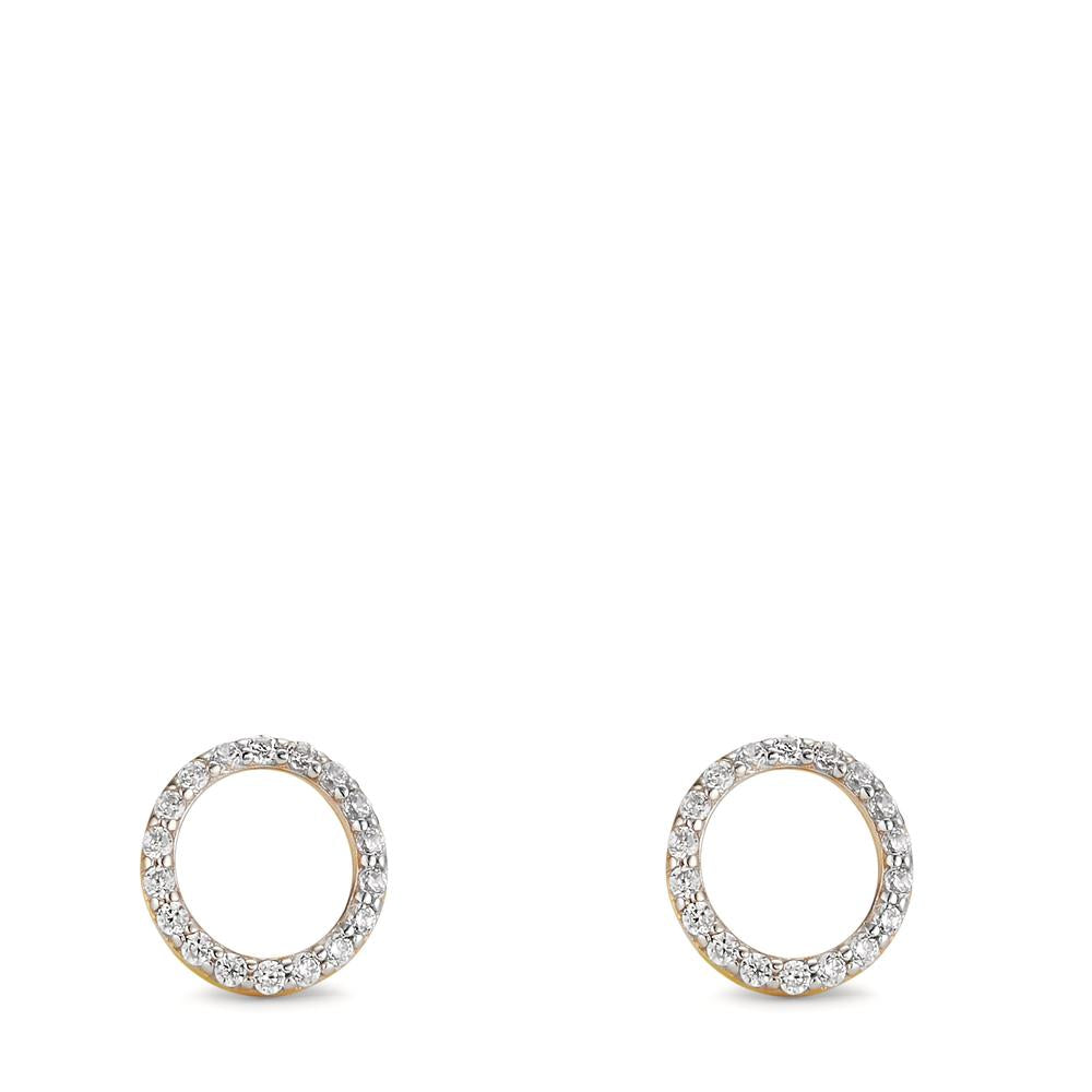 Clous d'oreilles Or jaune 9K Zircone Ø8 mm