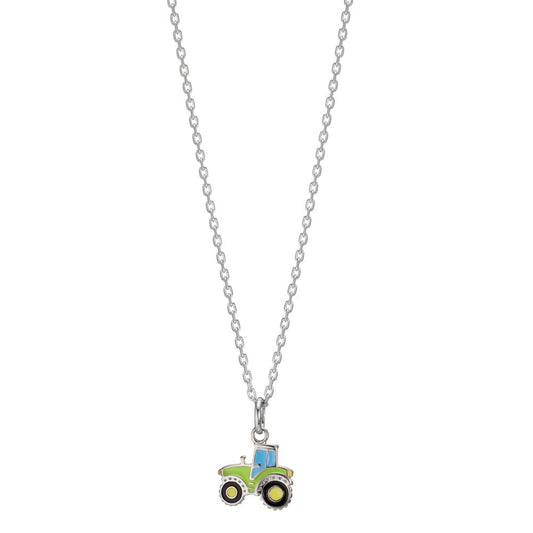 Chaînette avec pendentif Argent Rhodié Tracteur 38-40 cm