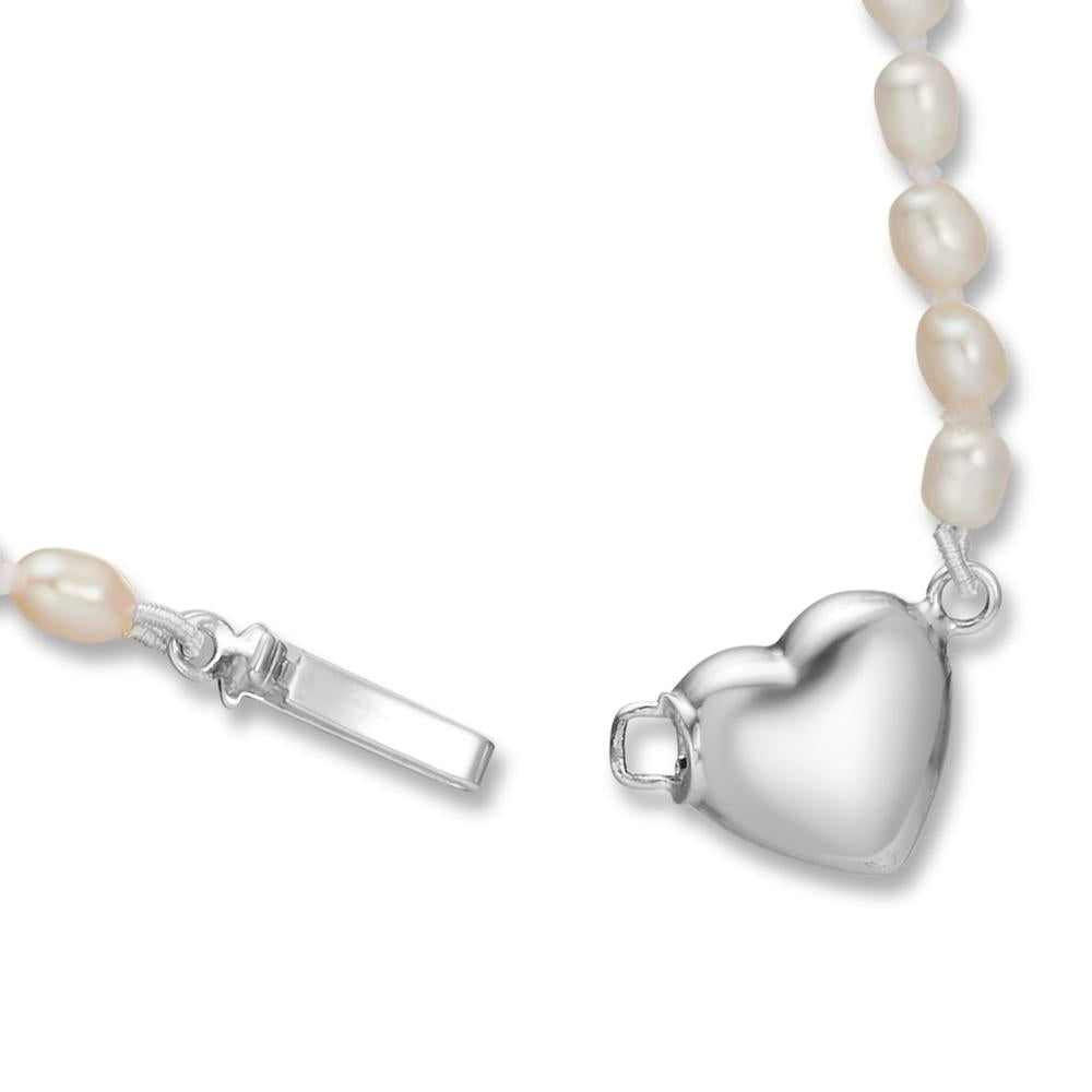 Collier Argent perle d'eau douce Coeur 43 cm