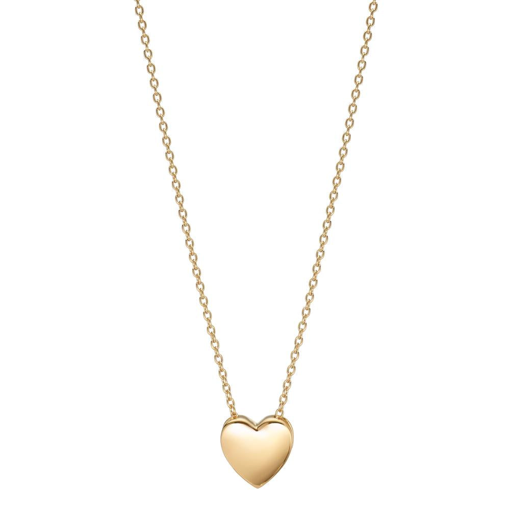 Collier Argent jaune Plaqué or Coeur 42-45 cm