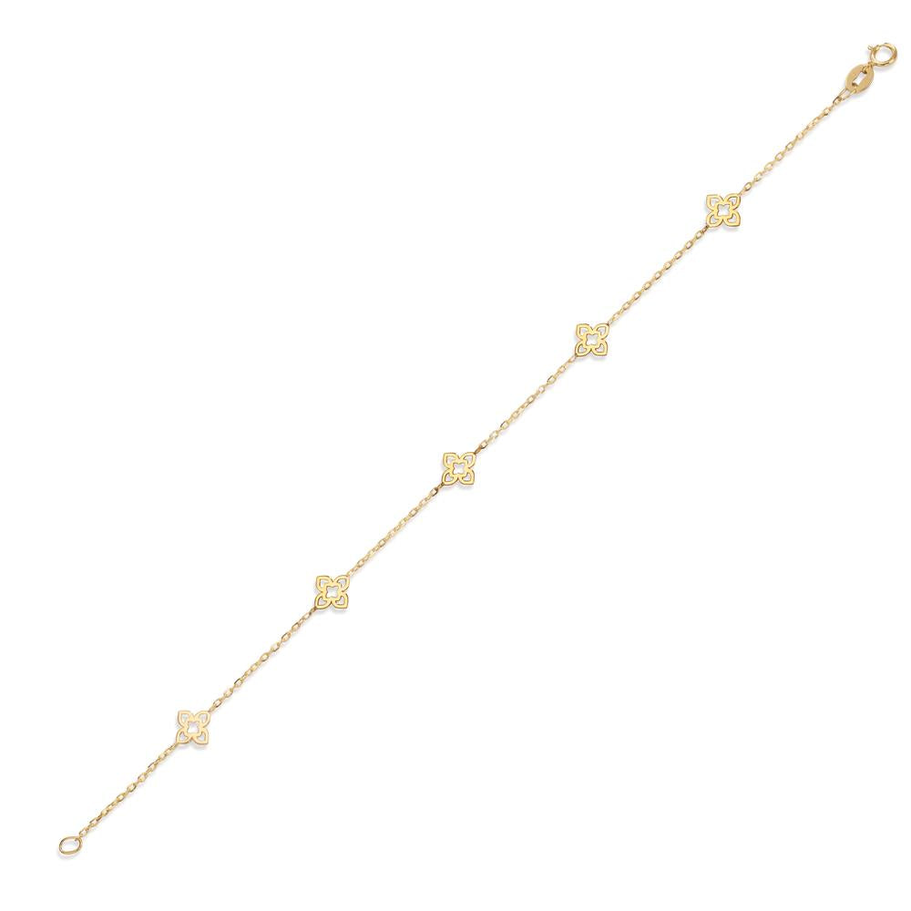 Bracelet Or jaune 14K Fleur 18 cm