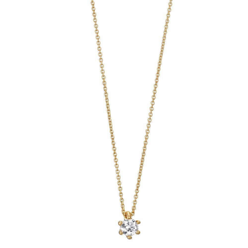 Collier Or jaune 18K Diamant 0.10 ct, w-si 40-42 cm