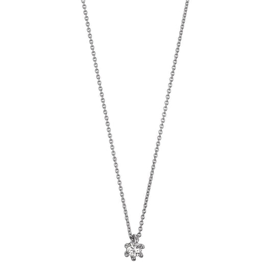 Collier Or blanc 18K Diamant 0.06 ct, w-si 40-42 cm