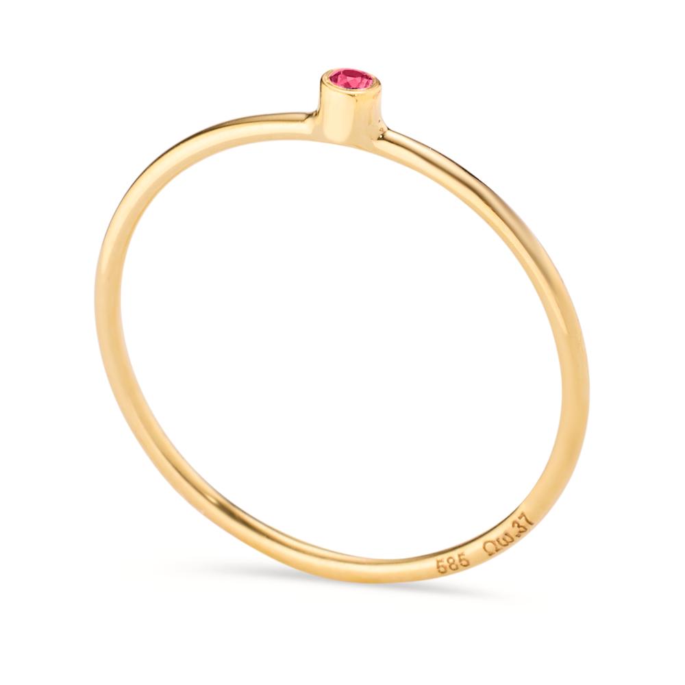 Bague solitaire Or jaune 14K Rubis 0.14 ct