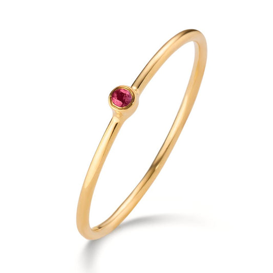 Bague solitaire Or jaune 14K Rubis 0.14 ct