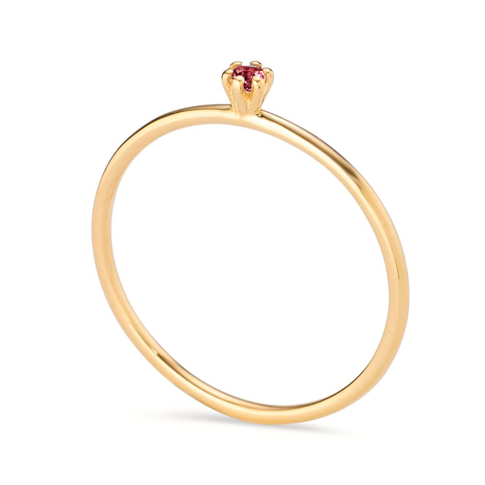 Bague solitaire Or jaune 14K Rubis 0.04 ct