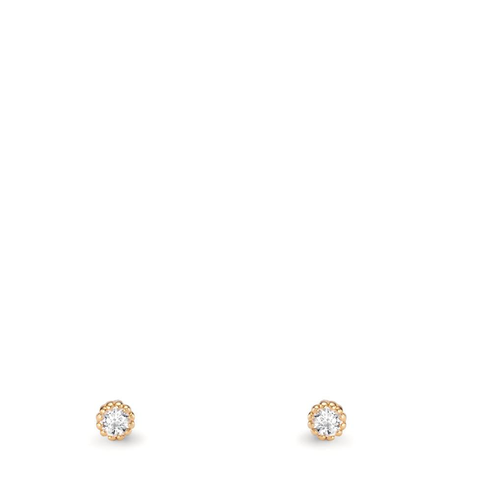 Clous d'oreilles Or jaune 14K Diamant 0.05 ct, 2 Pierres, w-si Ø2.5 mm