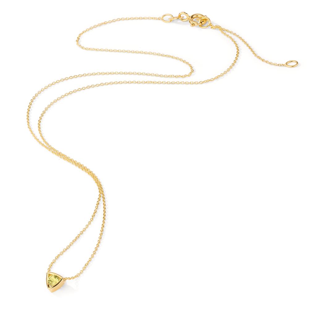 Collier Or jaune 14K Péridot 0.12 ct 39-42 cm