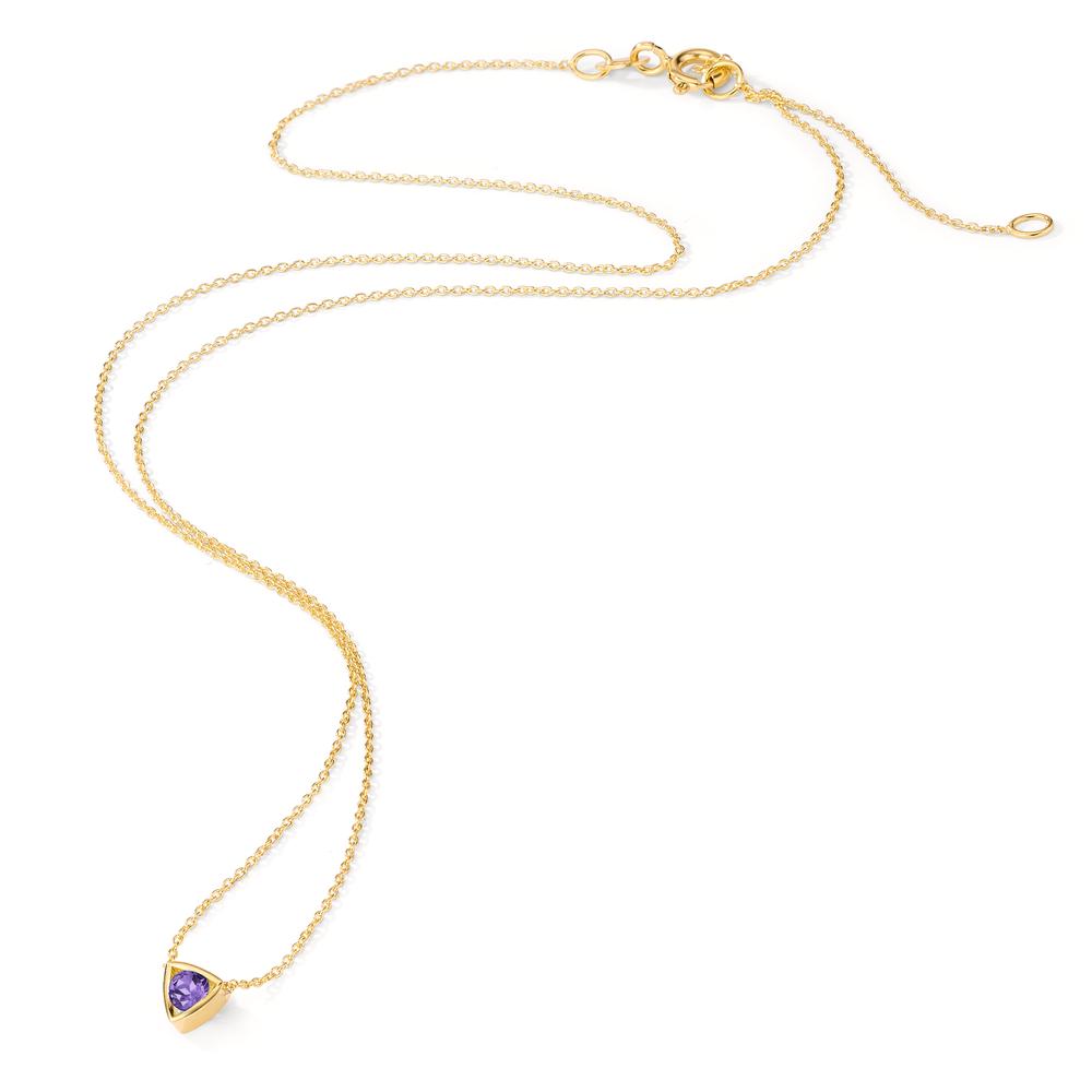 Collier Or jaune 14K Améthyste 0.11 ct 39-42 cm