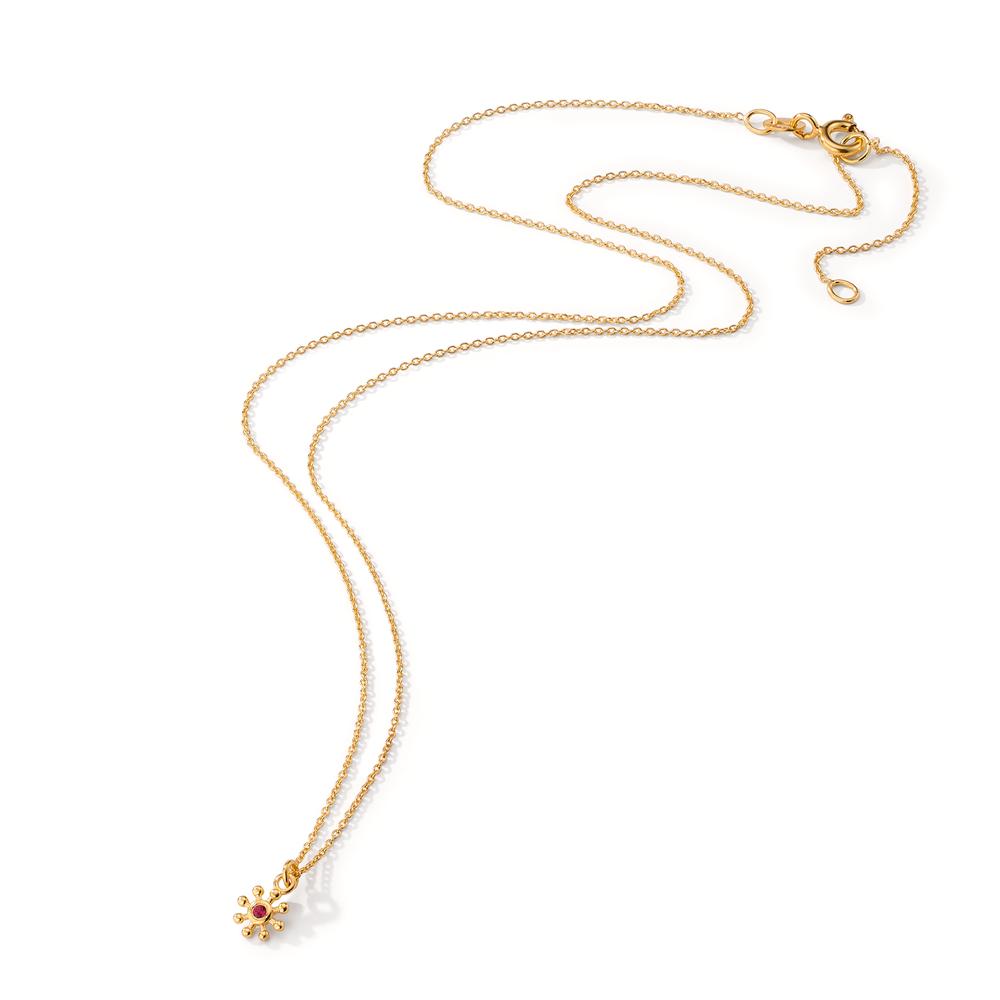 Collier Or jaune 14K Rubis 0.014 ct 39-42 cm