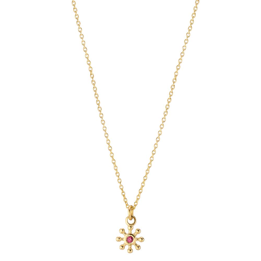 Collier Or jaune 14K Rubis 0.014 ct 39-42 cm