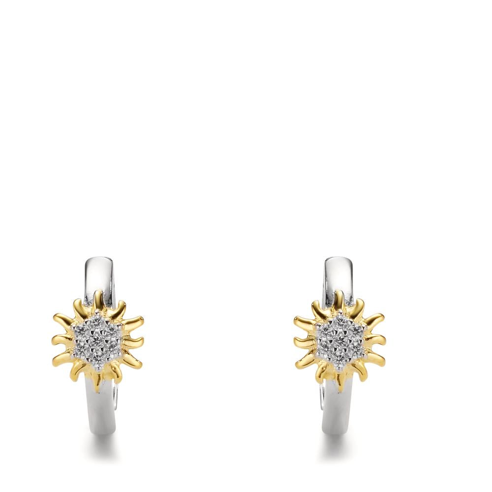 Créoles à charnières Argent Zircone jaune Rhodié Edelweiss