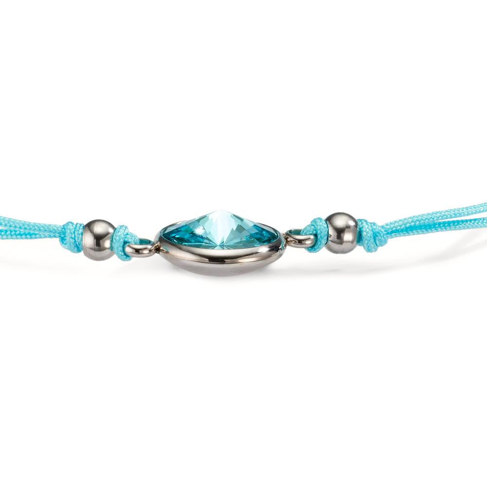 Bracelet Acier inoxydable, Tissu Zircone turquoise 14-21 cm