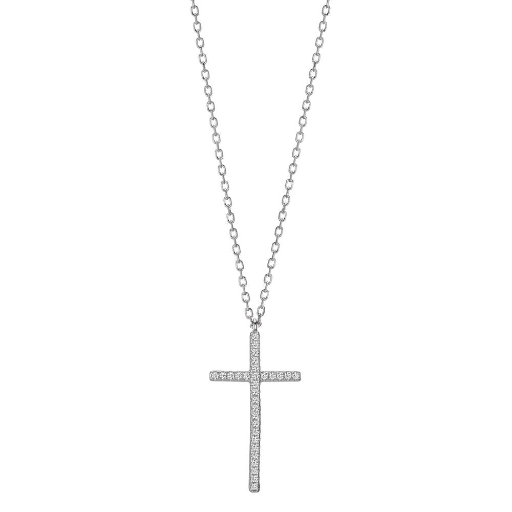 Collier Argent Rhodié Croix 40-45 cm