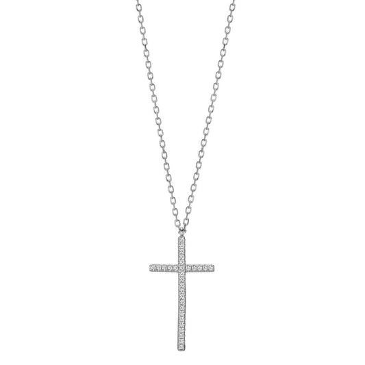 Collier Argent Rhodié Croix 40-45 cm