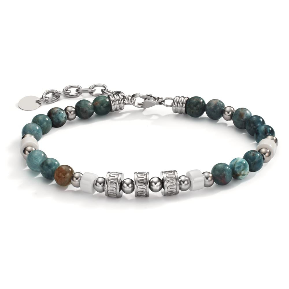 Bracelet Acier inoxydable, Céramique Agate 21-24 cm Ø7 mm