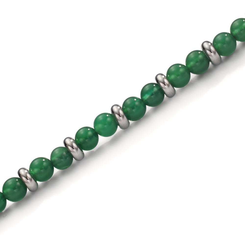 Bracelet Acier inoxydable Agate vert 20-23.5 cm Ø4.5 mm