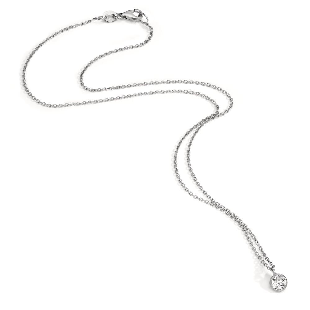 Collier Argent Zircone 5.5 mm Rhodié 38 cm