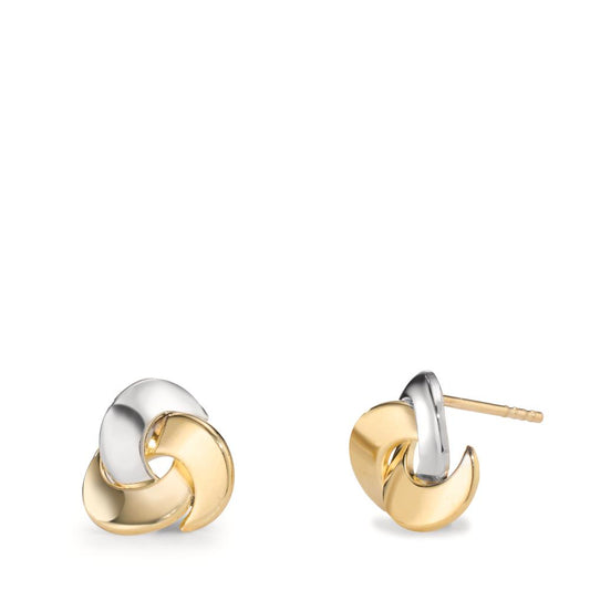 Clous d'oreilles Or jaune 9K, Or blanc 9K Ø9.5 mm